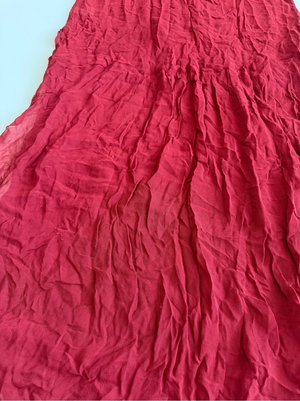 NWT Free People Red Sheer Embroidered Tunic Dress Size Medium Boho Beaded Maxi - Picture 7 of 10